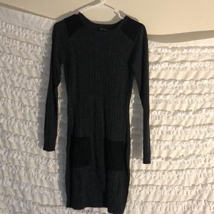 Grey bodycon sweater dress